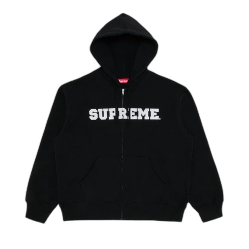 Supreme Collegiate Appliqué Zip Up Hooded Sweatshirt 'Black'