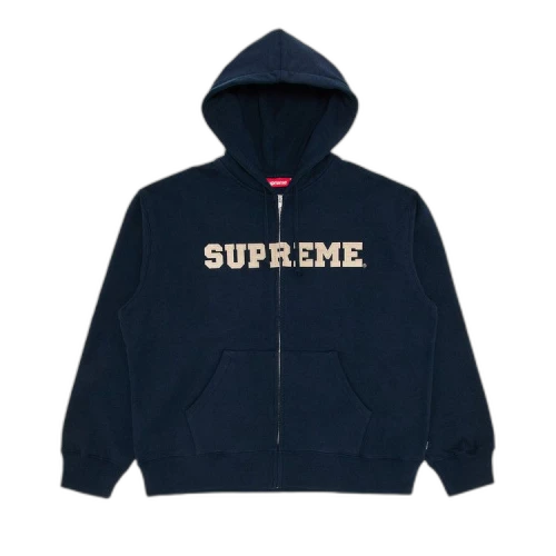 Supreme Collegiate Appliqué Zip Up Hooded Sweatshirt 'Navy'
