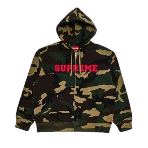 Supreme Collegiate Appliqué Zip Up Hooded Sweatshirt 'Woodland Camo'