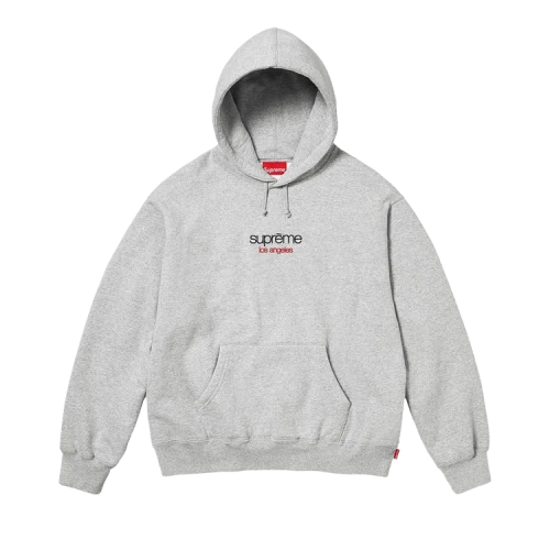 Supreme Classic Logo Los Angeles Hooded Sweatshirt 'Heather Grey'