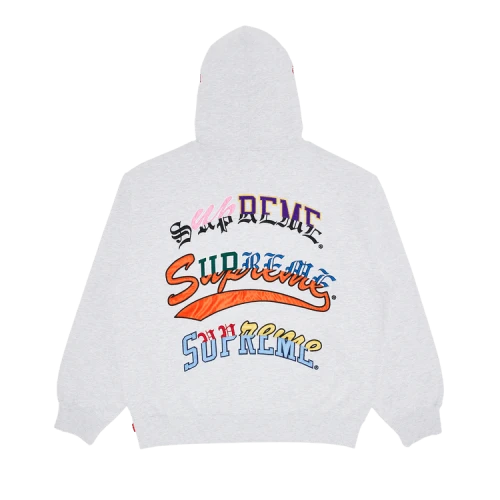 Supreme Multi Logos Hooded Sweatshirt 'Ash Grey'