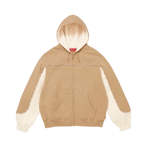 Supreme Piping Zip Up Hooded Sweatshirt 'Dark Tan'