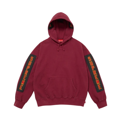 Supreme Woven Patches Hooded Sweatshirt 'Cardinal'