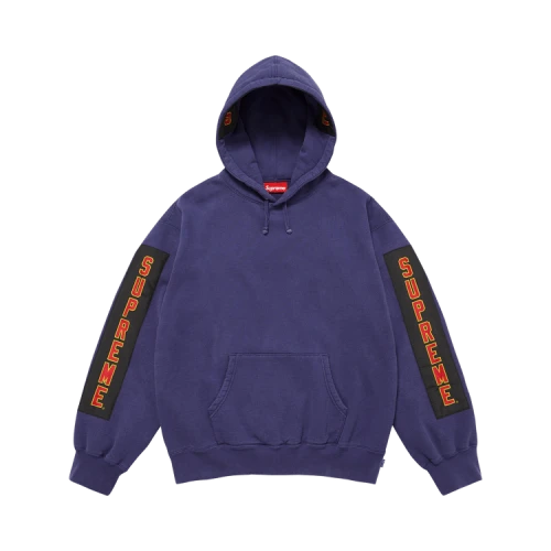 Supreme Woven Patches Hooded Sweatshirt 'Dark Royal'