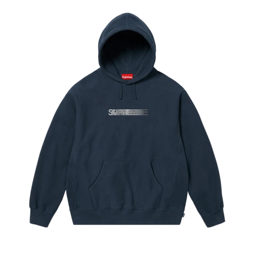 Supreme Swarovski Motion Logo Hooded Sweatshirt 'Navy'