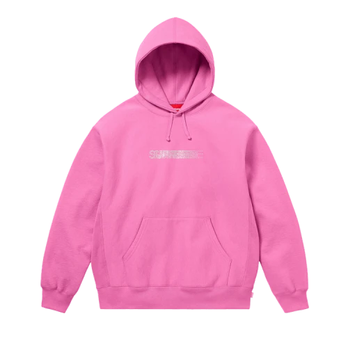 Supreme Swarovski Motion Logo Hooded Sweatshirt 'Pink'