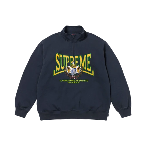 Supreme Crest Appliqué Half Zip Pullover 'Navy'