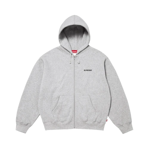 Supreme Idgaf Zip Up Hooded Sweatshirt 'Heather Grey'