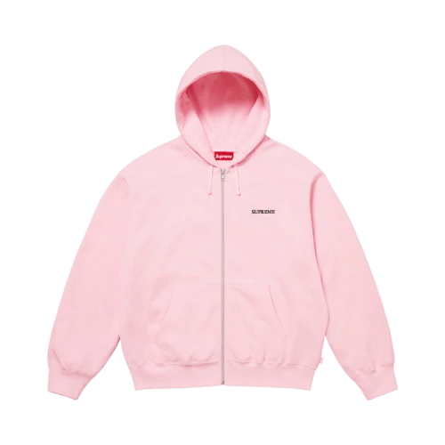 Supreme Idgaf Zip Up Hooded Sweatshirt 'Light Pink'
