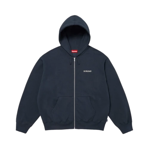 Supreme Idgaf Zip Up Hooded Sweatshirt 'Navy'
