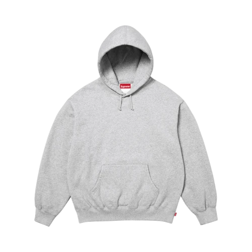 Supreme Satin Appliqué Hooded Sweatshirt 'Heather Grey'