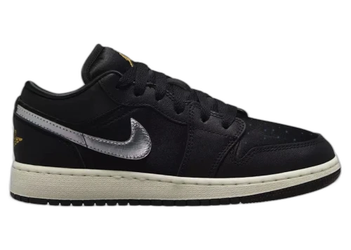 Jordan 1 Low SE Black Silver Sail Gold (GS)