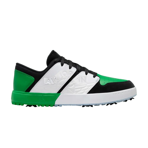 Jordan NU Retro 1 Golf Black White Blue Tint Lucky Green