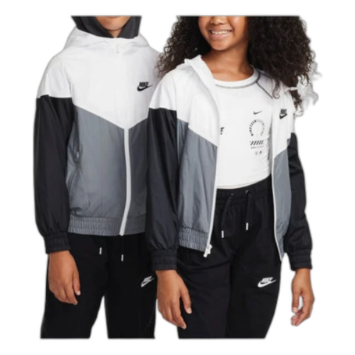(GS) Nike Sportswear Windrunner Hooded Repel Jacket 'White Grey Black'