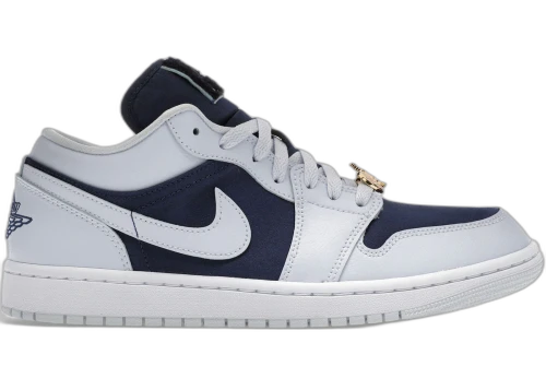 Jordan 1 Low SE Football Grey White Gym Red Midnight Navy (Women's)