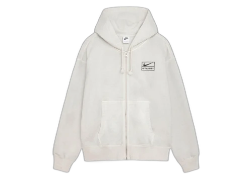 Stussy x Nike Pigment Dyed Fleece Zip Hoodie (SS24) Light Bone