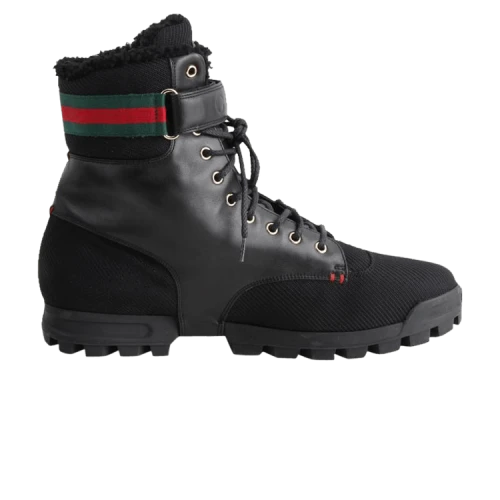 Gucci Leather Strap High Boot 'Black'