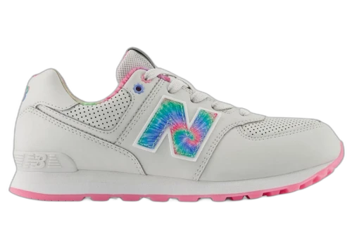 New Balance 574 Grey Matter Signal Pink Tie-Dye (GS)