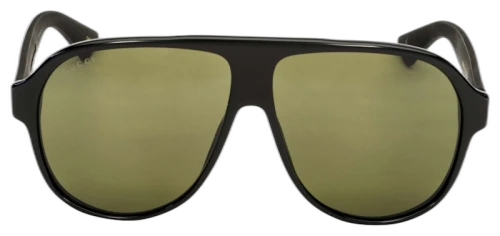 Gucci Acetate Aviator Frame Sunglasses Black/Green (GG0009S-001-FR)