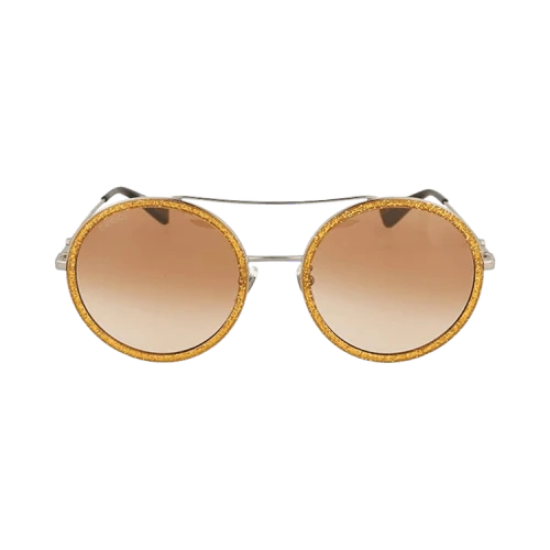 Gucci Glitter Round Metal Sunglasses 'Silver'