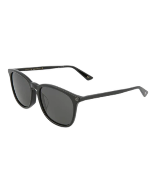 Gucci Round Oval Sunglasses Black/Black/Grey (GG0154SA-30001742-005)