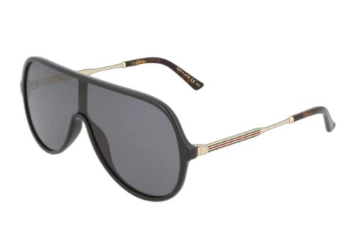 Gucci Shield Sunglasses Black/Gold/Grey (GG0199S-30001806-001)