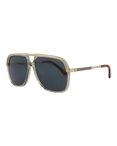 Gucci Aviator Sunglasses Brown/Gold/Blue (GG0200S-30001807-004)
