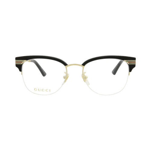 Gucci Round-Frame Acetate Optical Frames Black Gold Transparent (GG0201O-30001808-001)