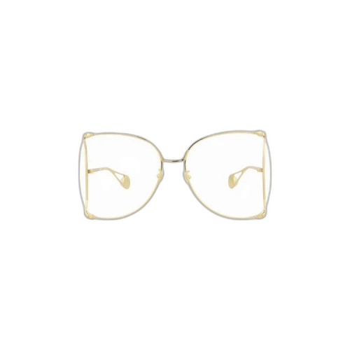 Gucci Oversized Frame Sunglasses 'Gold/Transparent'