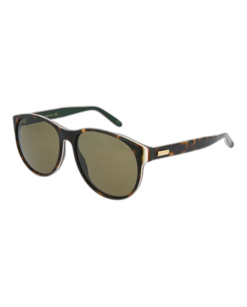 Gucci Round Oval Sunglasses Havana/Gold/Green (GG0271S-30002360-002)