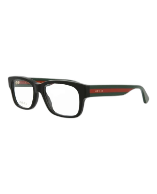 Gucci Square Eyeglasses Black/Multicolor/Transparent (GG0343O-30002861-001)