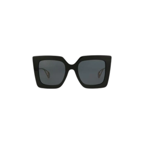 Gucci Square Frame Sunglasses 'Black/Gold/Grey'