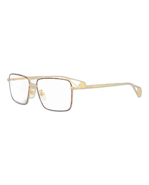 Gucci Square Eyeglasses Gold/Gold/Transparent (GG0439O-30006461-004)