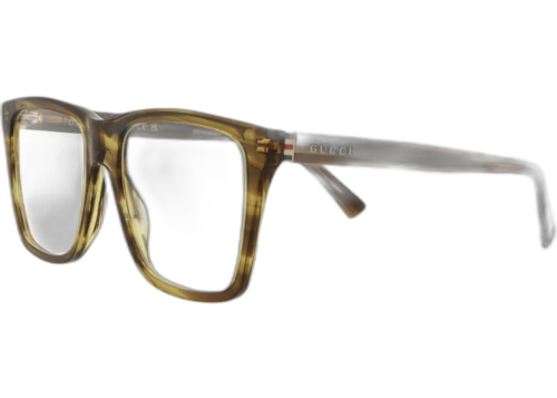 Gucci Square Rectangle Optical Frames Havana/Gold/Transparent (GG0452O-30006486-004)