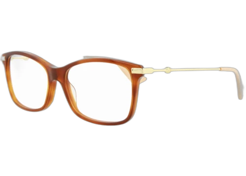 Gucci Square Rectangle Optical Frames Havana/Gold/Transparent (GG0513O-30007656-003)
