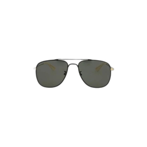 Gucci Aviator-Style Metal Sunglasses 'Black/Gold'