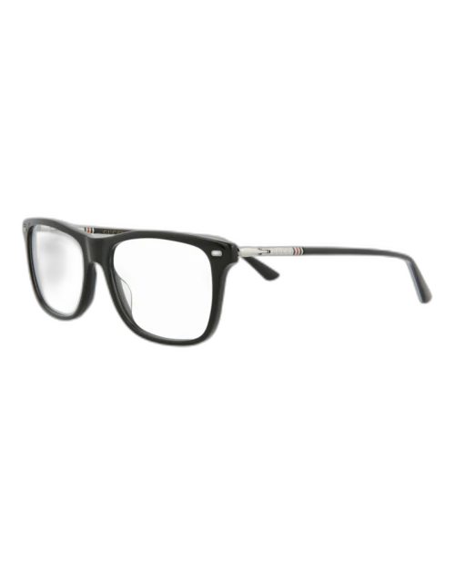 Gucci Square Rectangle Optical Frames Black/Ruthenium/Transparent (GG0519O-30007690-005)