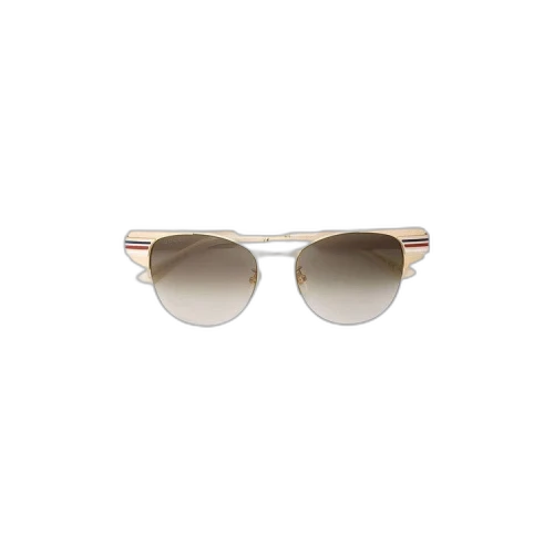 Gucci Round Stripe Winged Sunglasses 'Gold'