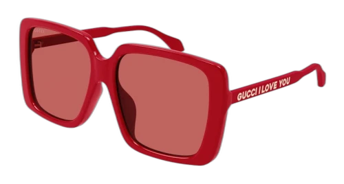 Gucci Oversized Square Frame Sunglasses Red/Red (GG0567SAN-005-FR)