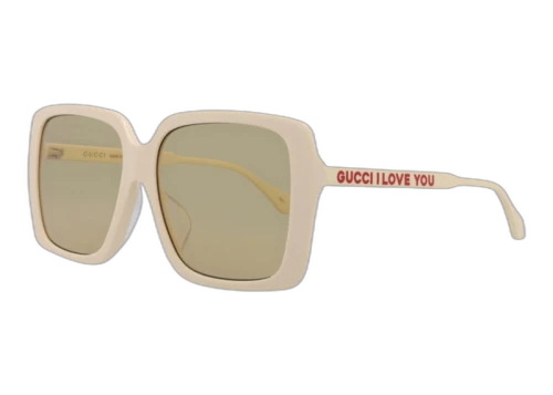Gucci Square Rectangle Sunglasses Ivory/Brown (GG0567SAN-30013230-006)