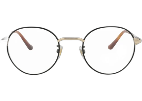 Gucci Round-Frame Metal Optical Frames Black Gold Transparent (GG0581O-30008148-002)