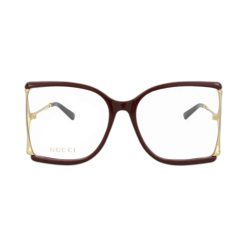 Gucci Irregular Frame Eyeglasses 'Burgundy/Gold'