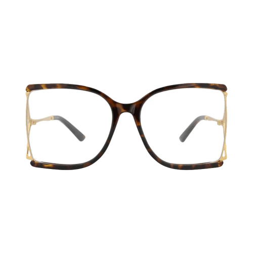 Gucci Square-Frame Injection Optical Frames Havana Gold Transparent (GG0592O-30008111-002)