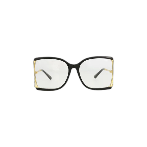 Gucci Square Frame Sunglasses 'Black/Transparent'