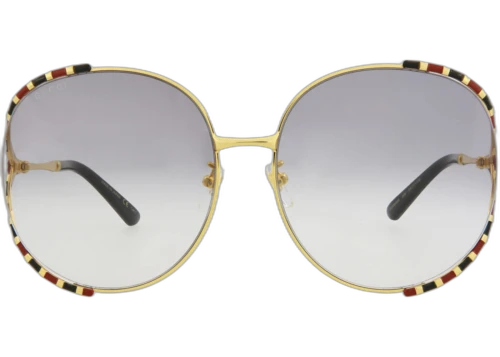 Gucci Round-Frame Metal Sunglasses Gold Gold Grey (GG0595S-30008116-006)