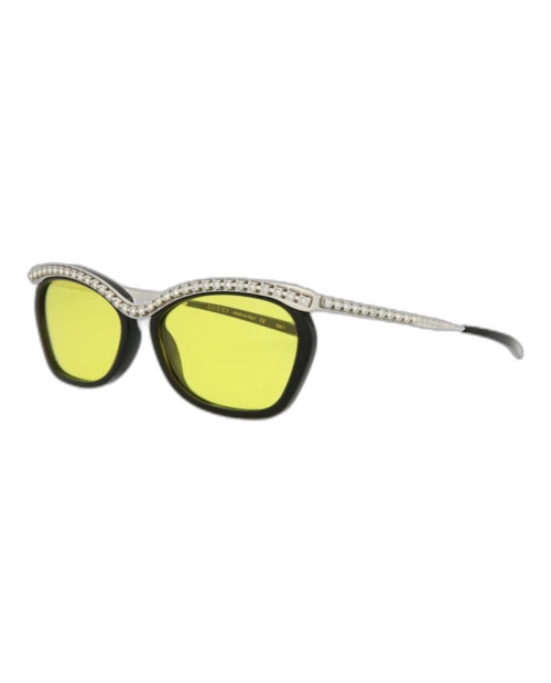 Gucci Square Rectangle Sunglasses Black/Silver/Yellow (GG0617S-30008121-003)
