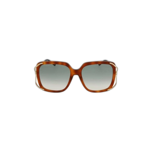 Gucci Square-Frame Acetate Sunglasses Havana Gold Green (GG0647S-30008608-003)