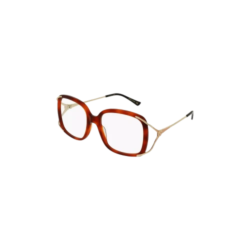 Gucci Square Frame Eyeglasses 'Havana/Gold/Transparent'