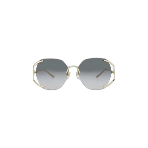 Gucci Rimless Geometric Sunglasses 'Gold/Grey'