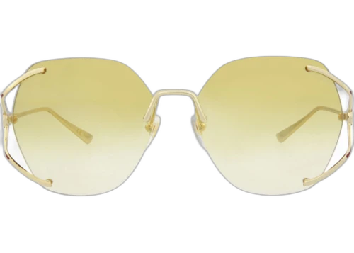Gucci Square-Frame Metal Sunglasses Gold/Gold/Yellow (GG0651S-30008606-005)